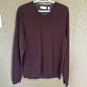 Calvin Klein Vneck Merino Wool Dress Sweater